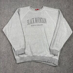 Basix of America Sweatshirt Mens XL Black Mountain North Carolina Gray Raglan